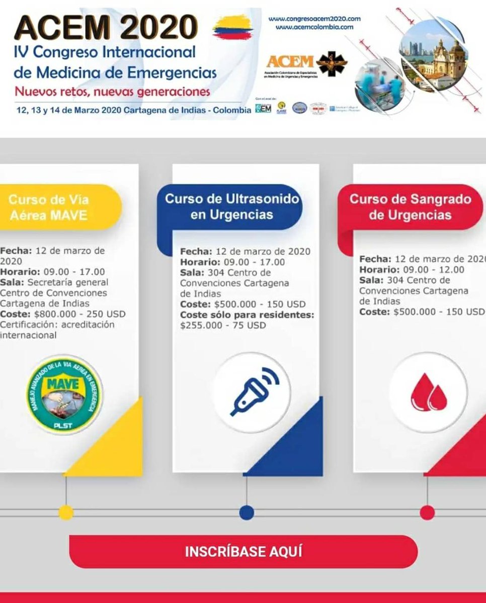 ACEM_'s tweet photo. a 6 dias y 2horas del evento mas grande de la #MedicinadeEmergencias en el País.
#ACEM2020
🇨🇴🇵🇪🇲🇽🇺🇸🇨🇷🇦🇷🇻🇪🇦🇺🇵🇾
@flamelatam @alacedinfo @ANIRNACIONAL @IFEM2 @ACEPNow  @MinSaludCol @NotiCartagena @Cartagena @AlcaldiaCTG https://t.co/KM3NipJc03