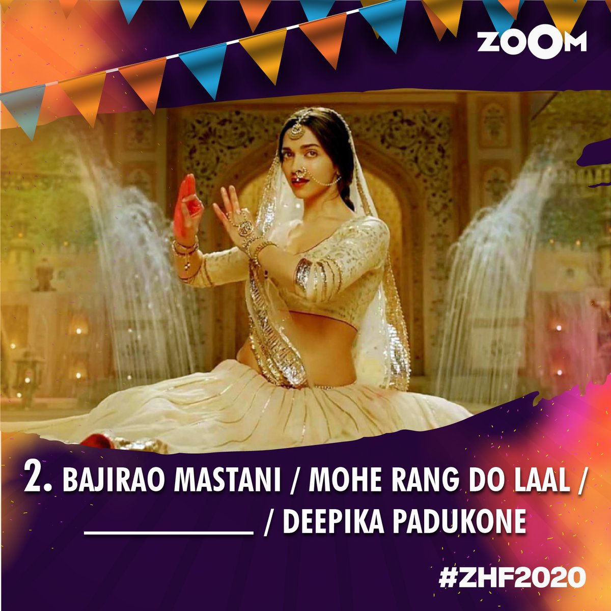 ZoomTV's tweet photo. #ContestAlert: Here's Question No.2. 
All you need to do is fill in the respective blank and tweet the answers to us using #ZHF2020!

#OaksmithGoldIndia 
@kingfisherworld @TSeries @TajLandsEnd @paytminsider https://t.co/TBjRJhzYUS