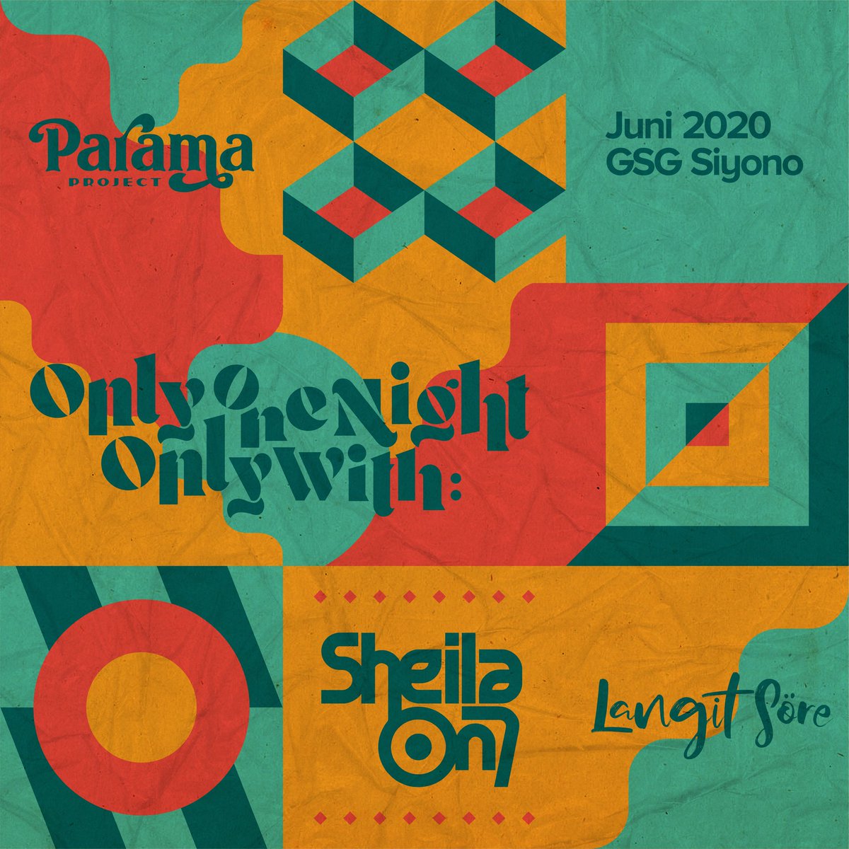 ProjectParama's tweet photo. Parama Project presents:

"Only One Night Only Concert" bersama dengan Sheila On 7 dan Langit Sore, di bulan Juni 2020 bertempat di Gedung Serbaguna Siyonoharjo, Gunungkidul.

Tetep pantengin akun sosial media kami untuk informasi selanjutnya yak, see you semuanyaaa. 😉 https://t.co/J9eg7ohEv1