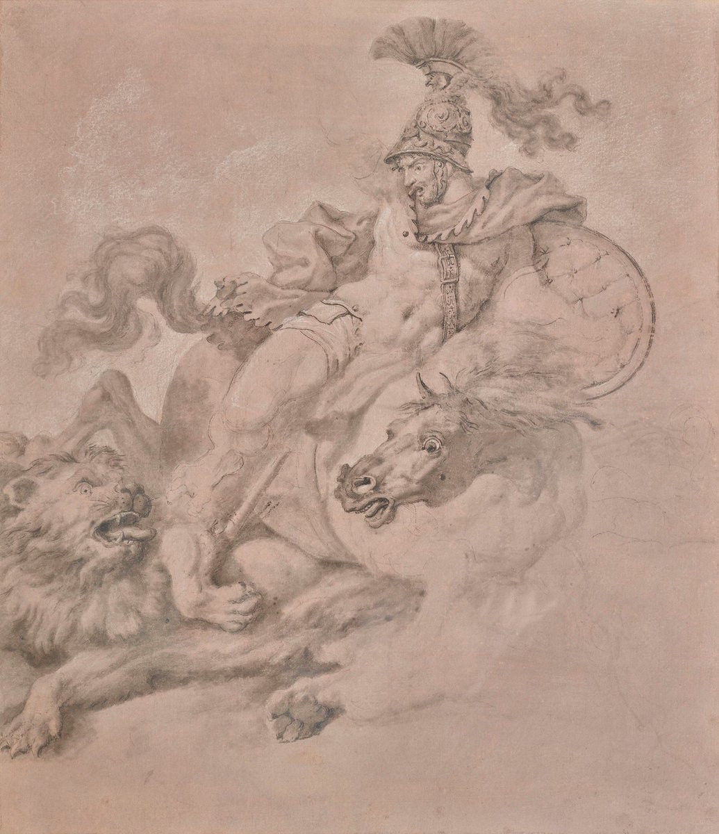 The int’l Salon du Dessin welcomes you in Paris from 25 - 30 March 2020. ‘Greek Horseman Fighting a Lion' 1789 by #CarleVernet (1758-1836), a preparatory study for a large painting owned by the #MuséedePicardie, stars at @DidierAaron #artnews