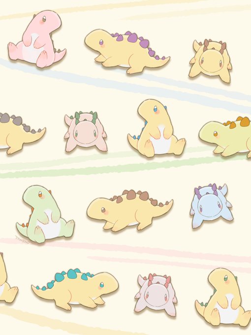 いろんな色のうちのサウルスくん!
いつでもおなかは、まっしろです☺? 