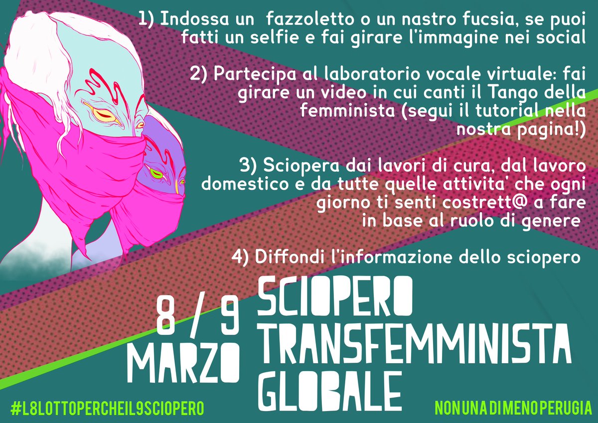 Annullate iniziative pubbliche per #8m e 9 marzo anche a #perugia, ma lo #sciopero globale #femminista e #transfemminista continua! Ecco come partecipare: #nonunadimeno #nudm #niunamenos #l8lottopercheil9sciopero