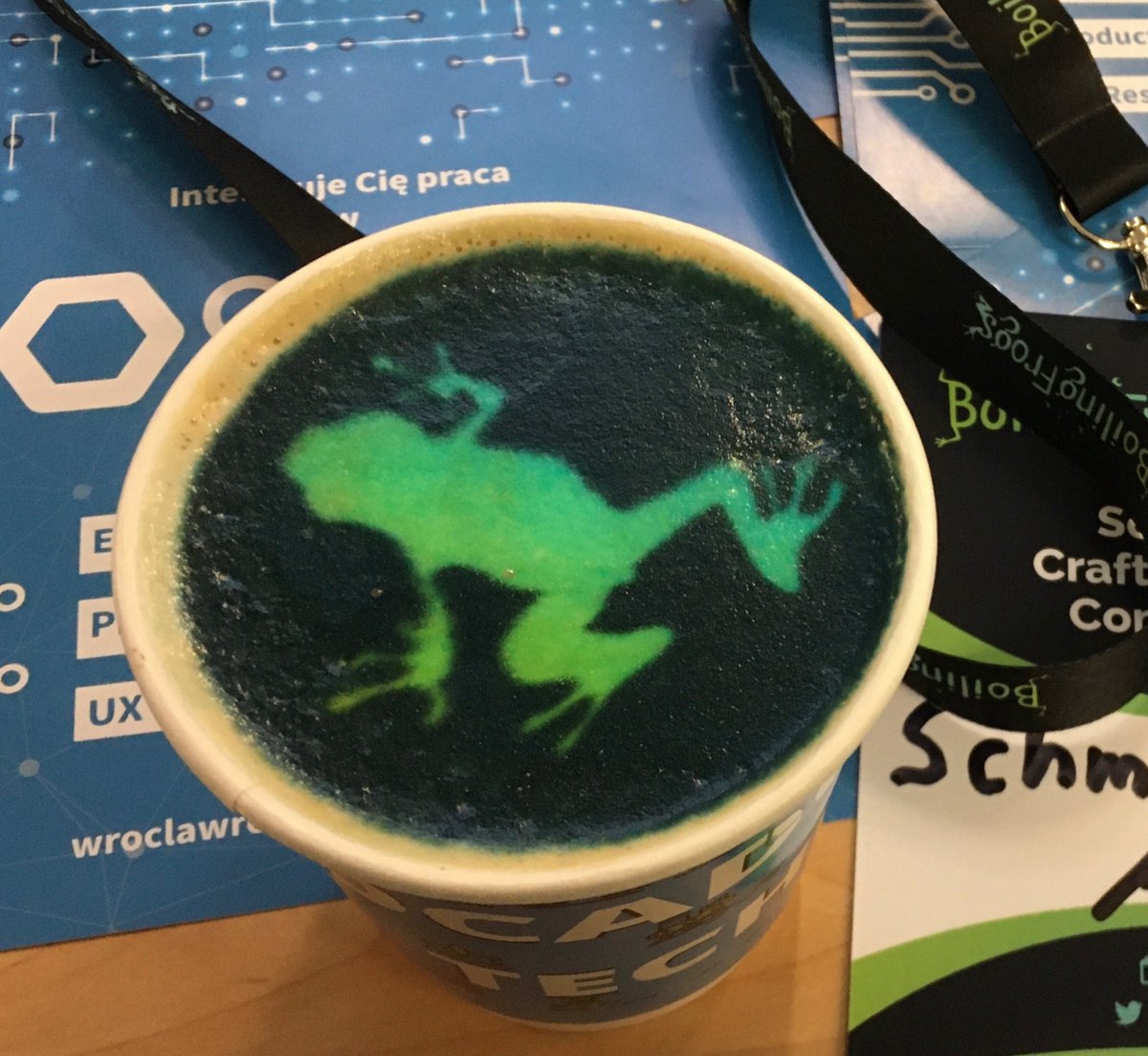aschmutter's tweet image. Get your personal printed Cappuccino at #boilingfrogs20 from @OcadoTechnology
