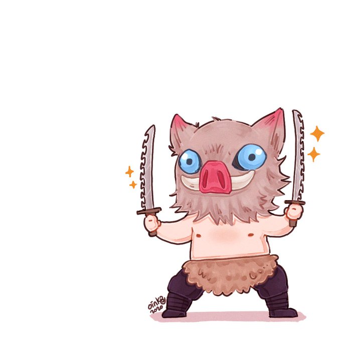 k a t e 💛🌻☘️さんがTwitterに投稿した嘴平伊之助(鬼滅の刃)のイラスト。