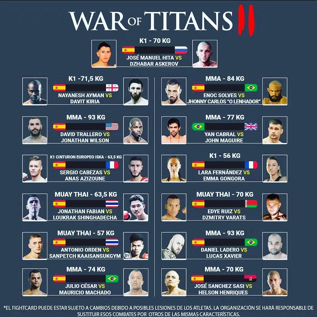 KboxingR's tweet photo. Wow~Nice kickboxing events!War of Titans,I saw Former Glory Lightweight Champion&Kunlun Fight 2018 World Max Champion Davit Kiria and Dzhabar Askerov in fight card😍
#kickboxing #kickboxer #davitkiria #glorykickboxing #kunlunfight #onechampionship #muaythai #waroftitans https://t.co/zIRFrUy0jc