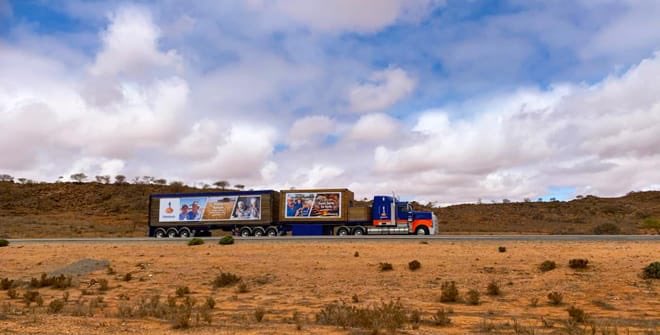 EdkinsPhilip's tweet photo. The #RaboTruck is heading West! Keep an eye out for it as it travels to #Yealering before heading south to #Esperance  @RabobankAU https://t.co/5b2hU7eqam
