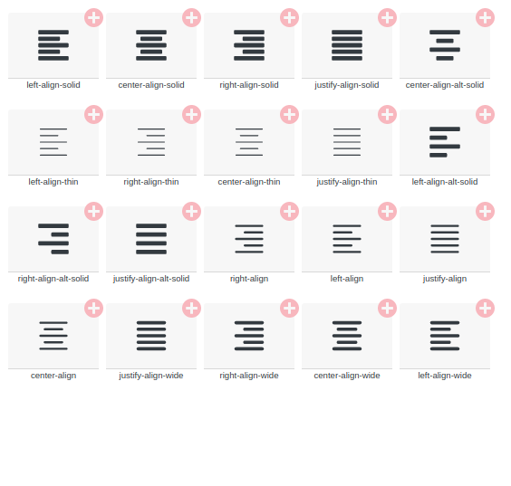 friconix's tweet photo. Hey! New alignment icons on Friconix. 
https://t.co/dozcSjXTFY
Simple and efficient, isn't it? https://t.co/8oGlgwqwr1