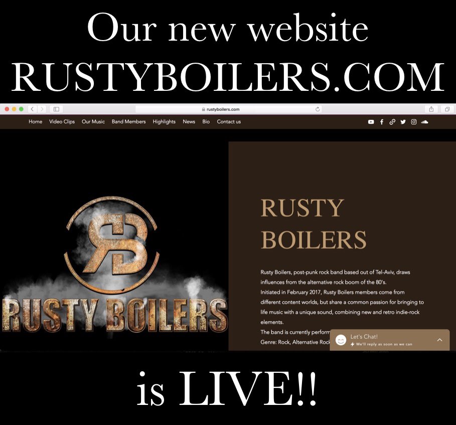 rustyboilers's tweet photo. RUSTY BOILERS new website is LIVE!! ๐๐พ๐ฅ
The one stop place to listen, watch, chat and mingle with RUSTY BOILERS ๐๐
Come visit us and tell us what you think ๐
See you there!
https://t.co/EfQYMIpOKW
#rustyboilers #website #rockband #indiemusic #onlinemusic #alternativemusic https://t.co/cRg0vrvVgt
