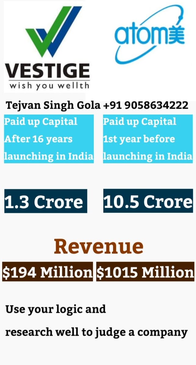 TejvanGola's tweet photo. Vestige vs Atomy
#atomy #TejvanSinghGola #atomyplan #mlm https://t.co/5wgUrDLj30