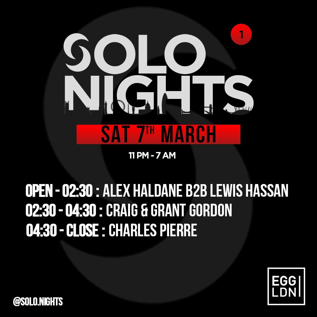 Set times for tonight 💣 see you all in the loft! #SoloNights