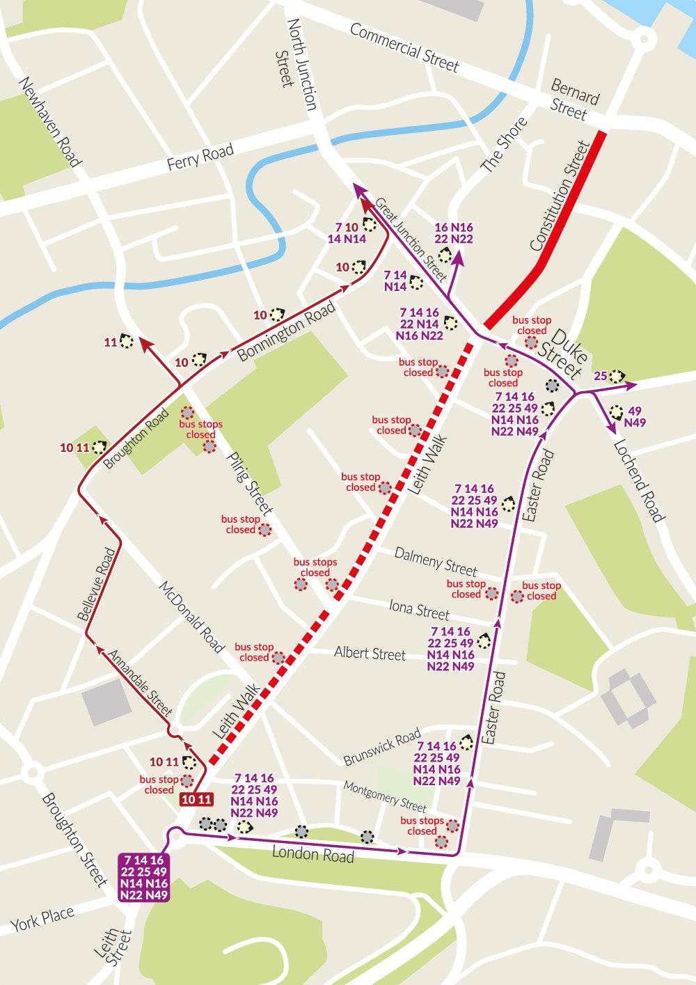 Lothian Buses Route Map Lothian Buses On Twitter: "Diversions/Route Changes Affecting Services In  Leith Walk, Due To The Ongoing @Tramstonewhaven Project, Can Be Found In  The Attached Map. Timetables For All Services Affected By The Upcoming