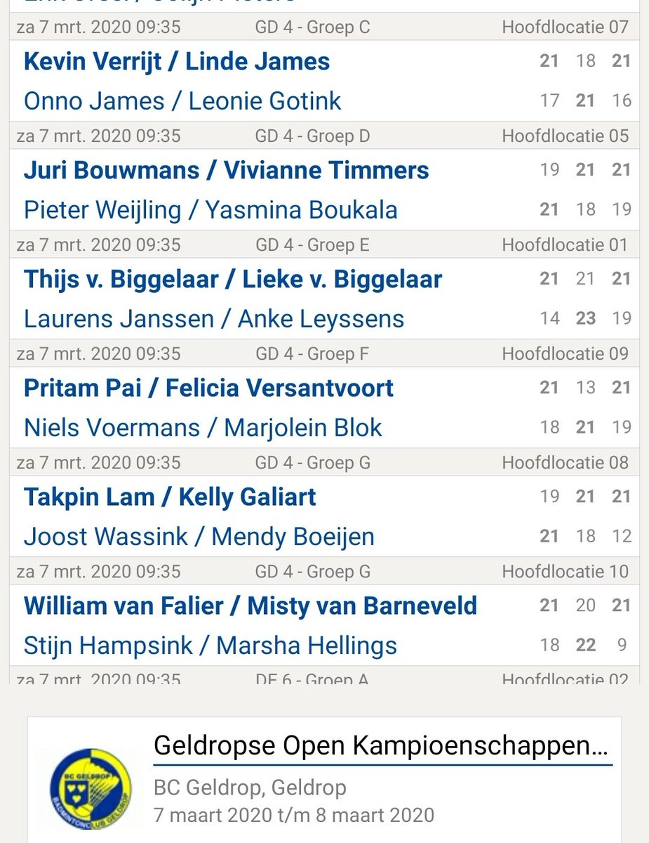 De Open Geldropse Kampioenschappen (GOK) zijn in volle gang. Gelukkig worden er niet zo heel veel spannende driesetters gespeeld 😉 162 spelers komen dit weekend in aktie in sporthal de Kievit #gok2020 <a href="/BadmintonNLD/">BADMlNTON NEDERLAND</a> <a href="/badmintonline/">badmintonline.nl</a> #badminton <a href="/ED_Regiosport/">ED Regiosport</a> <a href="/gGeldrop_Mierlo/">Geldrop-Mierlo</a>