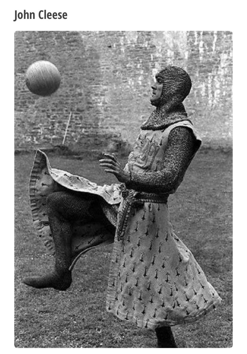 As it’s Saturday and for all you footie fans..here’s John Cleese dressed as Lancelot during filming for Monty Python and the Holy Grail #montypython #spamalot #skipton