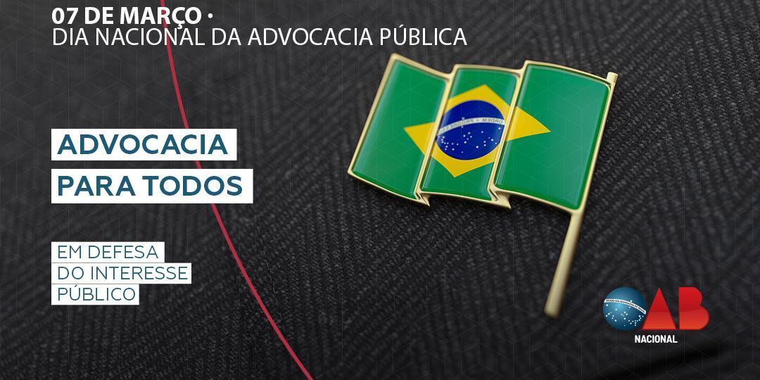 OAB Nacional (@cfoab) on Twitter photo Neste dia 07 de março, a #OABNacional presta homenagem a todos que fazem da #AdvocaciaPública o ofício diário para alcançar a transformação da sociedade, com qualidade e eficiência na orientação, defesa e recuperação dos créditos das entidades públicas. Neste dia 07 de março, a #OABNacional presta homenagem a todos que fazem da #AdvocaciaPública o ofício diário para alcançar a transformação da sociedade, com qualidade e eficiência na orientação, defesa e recuperação dos créditos das entidades públicas.