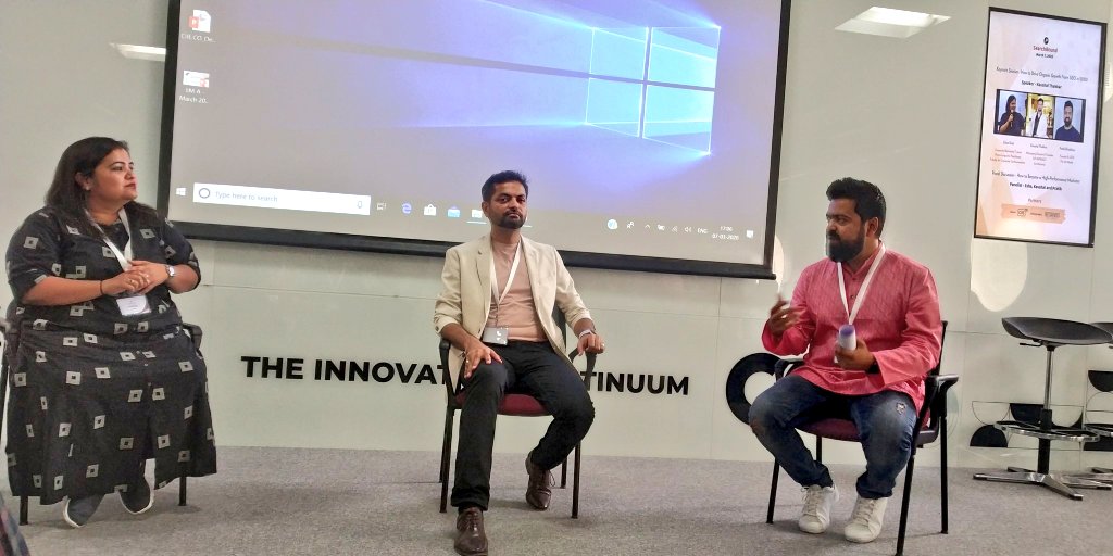 umesh_ganpa's tweet photo. Most inspiring thoughts "Be in there , if you want to give your 100% at points what you committed on the same day" - words by Esha Shah during Panel discussion with @kaushal_t and @DholakiyaPratik at #SearchBound

#NamasteSearchBound #inspiration https://t.co/RRvo8xXXzU