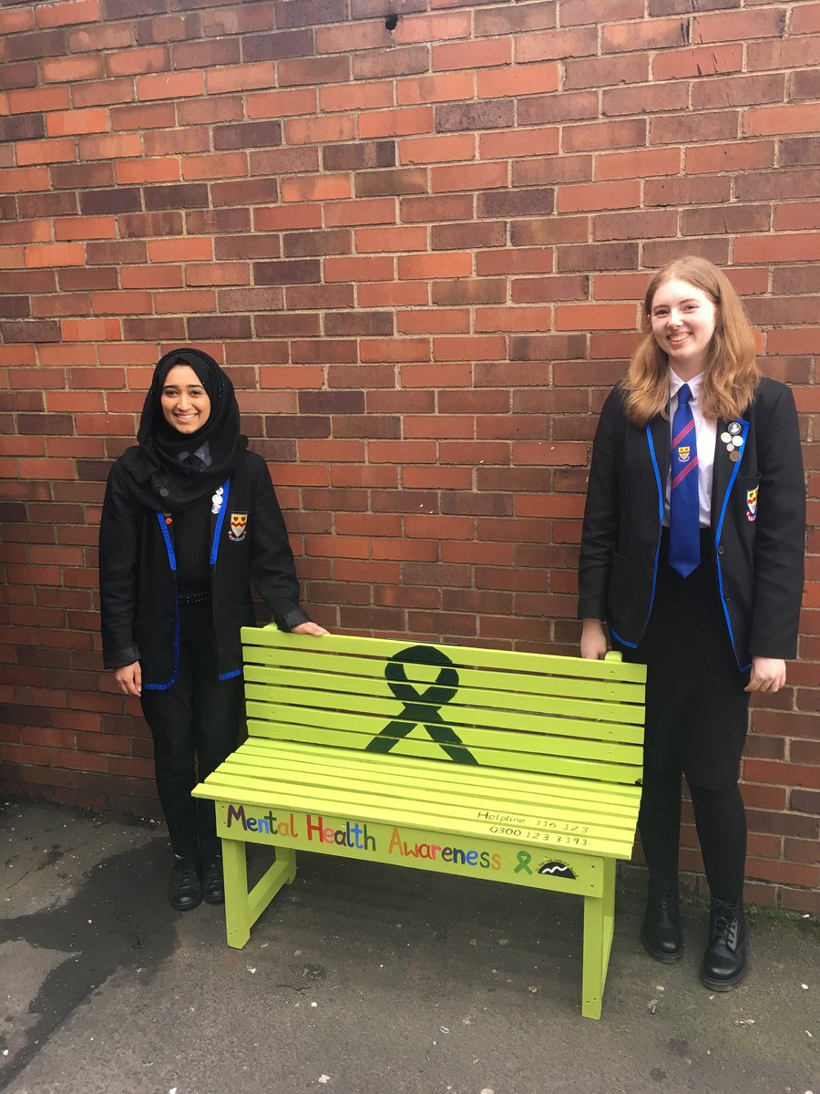 CnhsPupCouncil's tweet photo. The mental health bench is designed to encourage taliking about mental health and has a postbox which will be checked daily by Mental Health Ambassadors for those who find it difficult to start the conversation. @CN_HS @seemescotland @SFLanarkshire https://t.co/ICGIpzWM9c