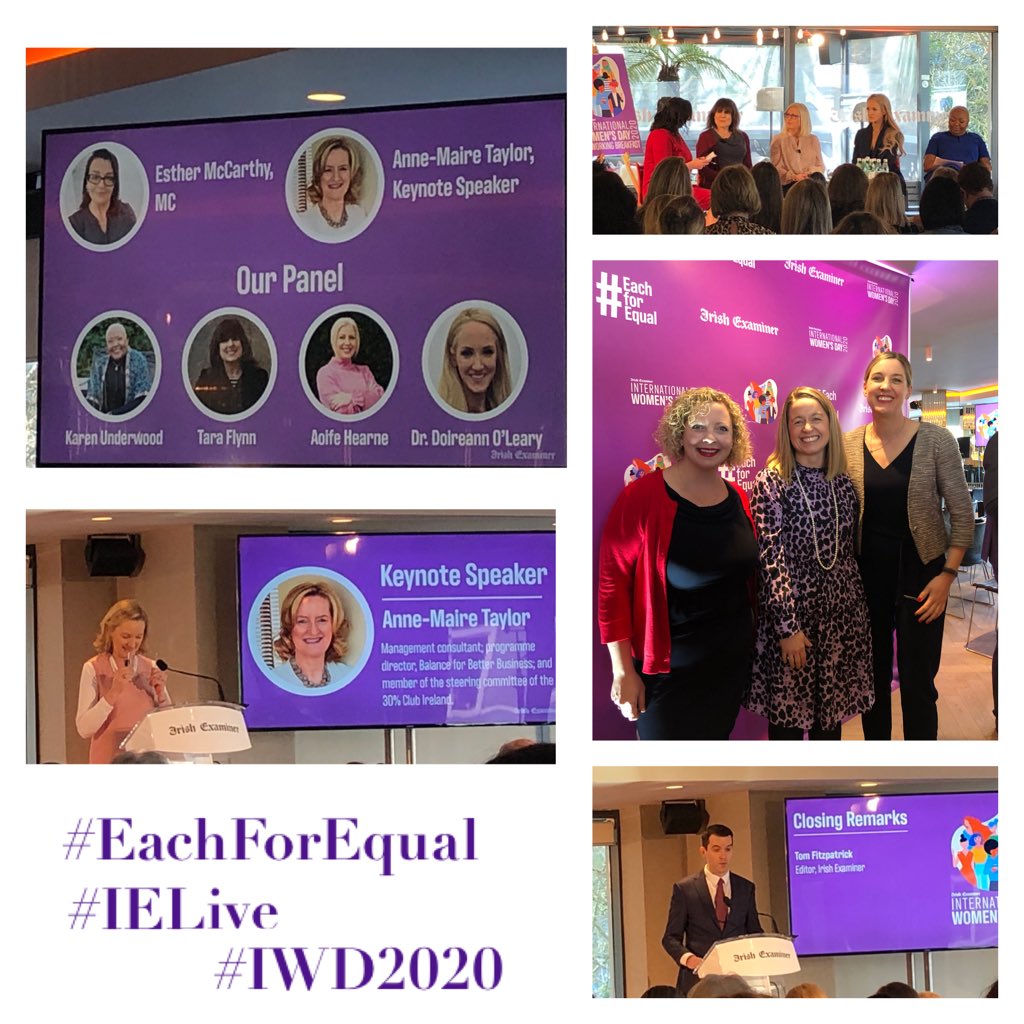 Very privileged to spend my Friday morning celebrating #IWD2020 amongst hugely talented & inspiring ladies on stage & in attendance. Thank you @estread & @irishexaminer for a really fantastic event @RiverleeHotel. #IELive #EachForEqual #WhatAPanel