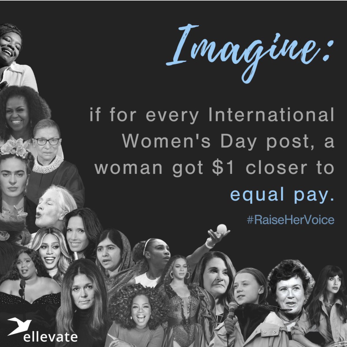 Together, we lift each other up. Together, we are stronger. Together, we raise our voices. Together we get to parity. Happy International Women’s Day! Proud to partner with <a href="/EllevateNtwk/">Ellevate Network</a> x @BeALuminary #equalpay #raisehervoice