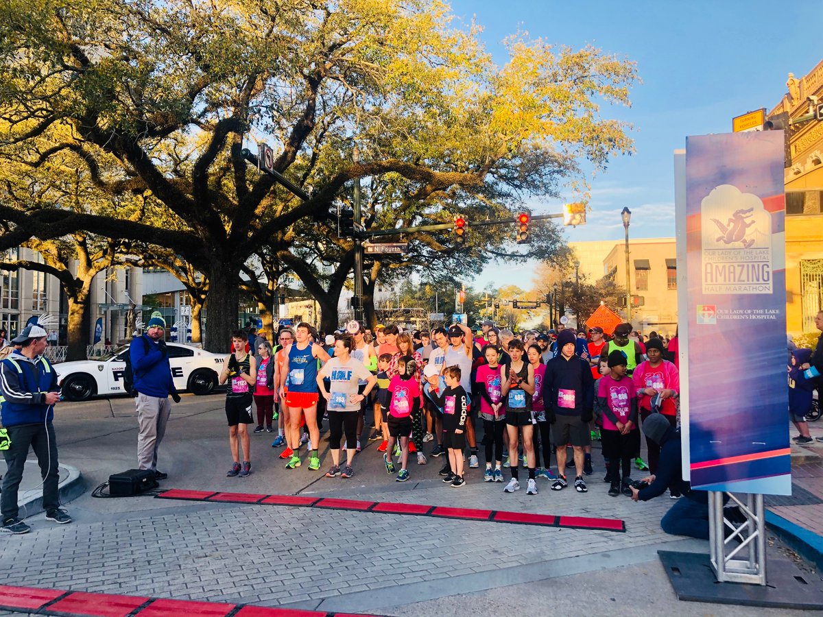 ololhealth's tweet photo. Our fifth annual Our Lady of the Lake Children's Hospital Amazing Half Marathon has begun! Good luck to all the runners! #RunAmazing https://t.co/uQpxDAFkMq
