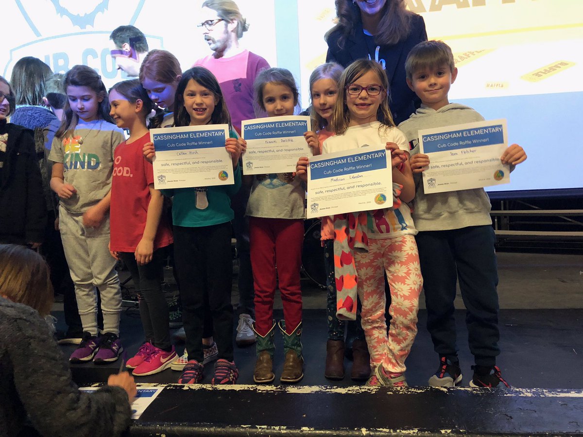 CassinghamCubs's tweet photo. Some of our Cub Code raffle winners!  Great job being safe, respectful, and responsible! https://t.co/NjeocCqdNO