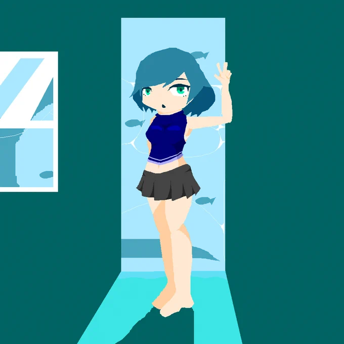 そこに飛び込むちょっと前#ドット絵 #ドット #pixel #Pixelart 
