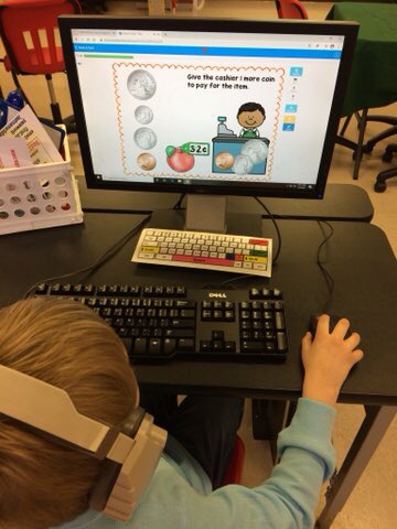 evagriffin10's tweet photo. I love it when they come in and ask βDo we get to play Boom Cards today?β And then cheer when I say Yes! π 1st gr is learning to count money with #BoomCards. ππ»ππ» @BoomLearning #ColtPride #ComputerLabFun https://t.co/dw52hQVwS4