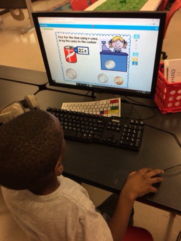 evagriffin10's tweet photo. I love it when they come in and ask βDo we get to play Boom Cards today?β And then cheer when I say Yes! π 1st gr is learning to count money with #BoomCards. ππ»ππ» @BoomLearning #ColtPride #ComputerLabFun https://t.co/dw52hQVwS4