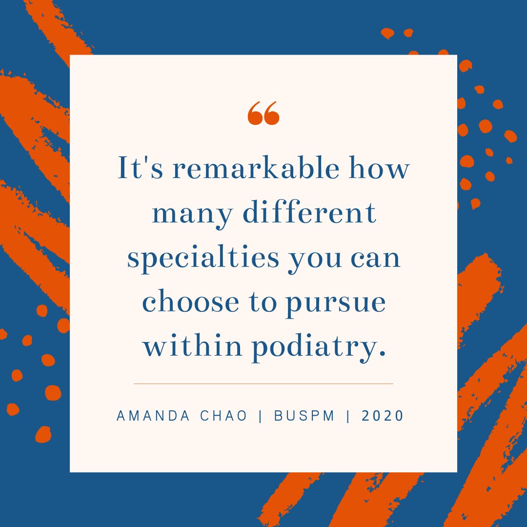APMA's tweet photo. Podiatric medical student Amanda Chao of @barryuniversity appreciates all the subspecialties within podiatry. You can find your fit now when you #stepintopodiatry! https://t.co/k2o2ChlR3P https://t.co/gqYGLyUZq7