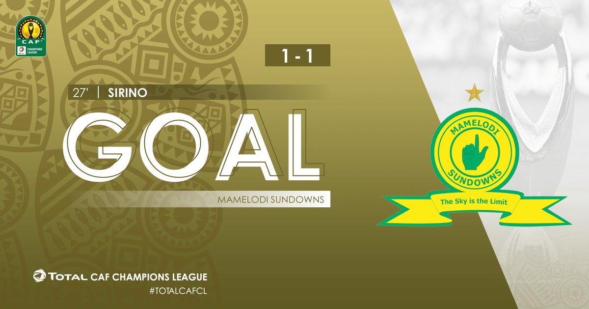 CAF_Online's tweet photo. GOOOOAAAL | Gastón Sirino scores a goal for Mamelodi Sundowns. Mamelodi Sundowns - Al Ahly 1-1  #TotalCAFCL #MSDASC https://t.co/nkmiCxnTDR
