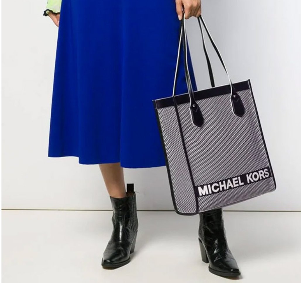 mk bay large logo tote