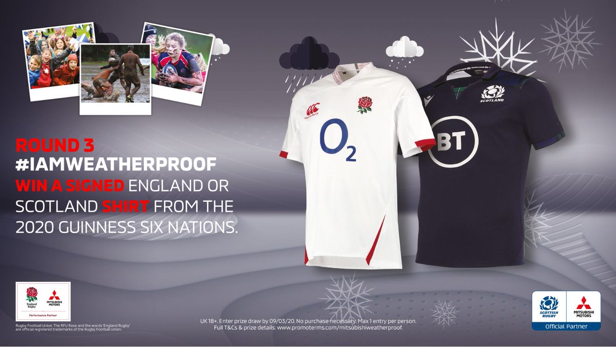 MitsubishiUK's tweet photo. Going to the @EnglandRugby match today? ๐ด๓ ง๓ ข๓ ฅ๓ ฎ๓ ง๓ ฟ
We're on the look out for Englandโs most weatherproof fan. If thatโs you, we want to see how weatherproof you are this match day. To enter tag and follow @MitsubishiUK & #IAmWeatherproof. Full T&Cs: https://t.co/pl4w8UDfuv https://t.co/9P7YeHe4J6