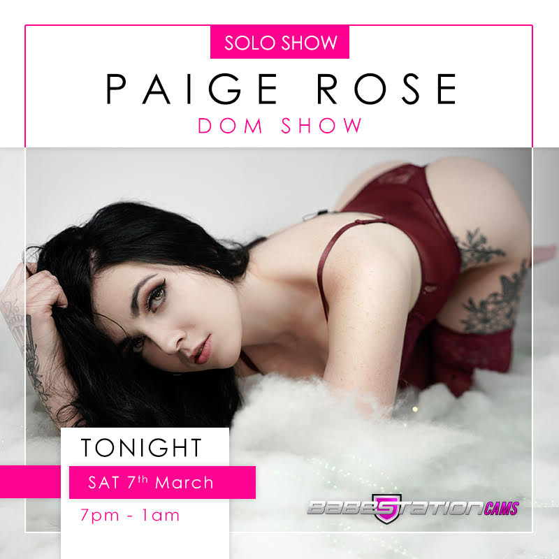 Paige Rose returns tonight with a Dom show. Live tonight from 19:00 PM https://t.co/vzzRQW2L6d