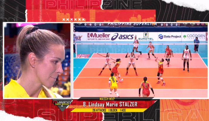 MVP of the Match is Lindsay Stalzer with 26 attacks, one block, and one ace!

#PSLon5Plus #PSLGrandPrix2020