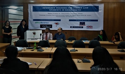 Samina and Sabina from <a href="/WiGS_Intl/">WiGS - Women Internationally Gaining Skills</a> take the dais next. They laud the performance of the participants &amp; share their wonderful experience of spending two days with them. They express their desire to see these female law students practicing in the courts of #bangladesh in near future
