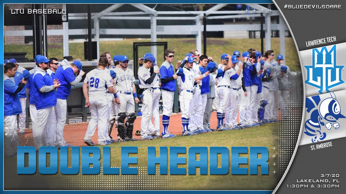 LTUAthletics's tweet photo. ⚾️GAME DAY! @LTUBASEBALL vs @SAUBEES of St. Ambrose
2⃣Double Header
🗓️3/7
🕙11AM 
🕛2PM 
📍Lakeland, FL https://t.co/bxAbi39pEg