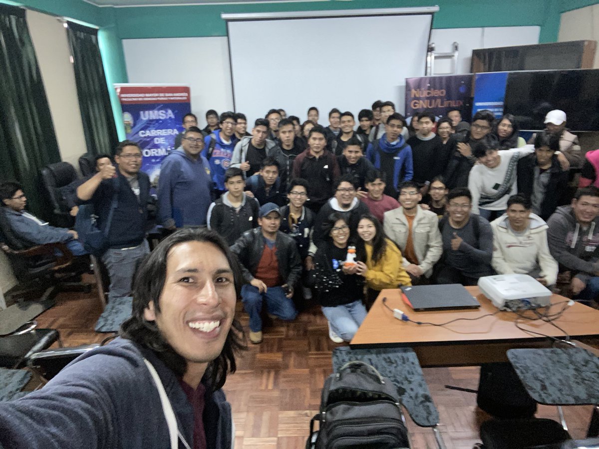 jjruescas1's tweet photo. Gracias al @nucleognulinux por la oportunidad de conectar con los estudiantes de la #UMSA y dar a conocer un trozito de la #cultura #DevOps. 🙏🏼🤓 https://t.co/LmtpmxGQlW