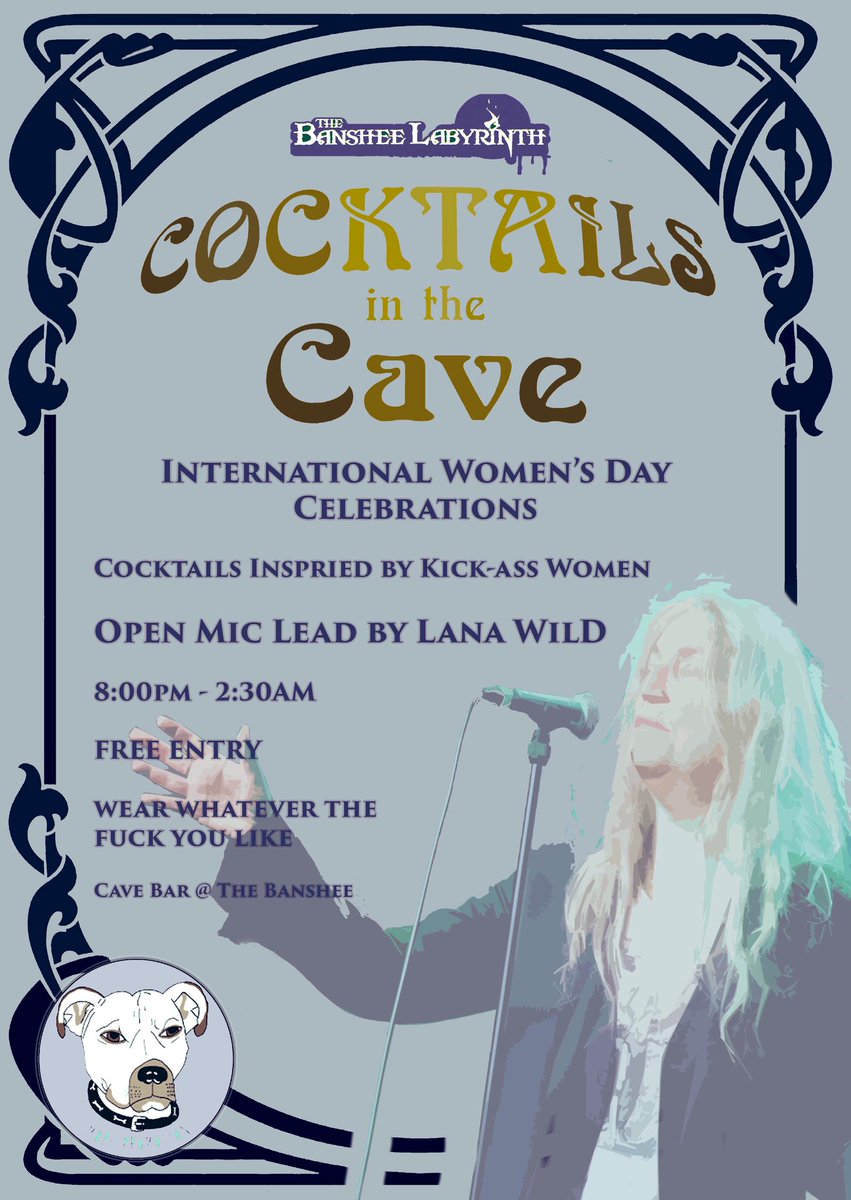 Mope Promotions (@mopepromotions) on Twitter photo If anyone is interested I’ll be doing this in my day job <a href="/B_Labyrinth/">The BansheeLabyrinth</a> (well night job) tonight. Celebrating International Women’s Day with a wee cocktail night and an open mic hosted by the lovely <a href="/hellolanawild/">Lana Wild 🌱</a> 🖤
#Edinburgh #BansheeLabyrinth #OpenMic #CocktailNight #IWD2020 If anyone is interested I’ll be doing this in my day job <a href="/B_Labyrinth/">The BansheeLabyrinth</a> (well night job) tonight. Celebrating International Women’s Day with a wee cocktail night and an open mic hosted by the lovely <a href="/hellolanawild/">Lana Wild 🌱</a> 🖤
#Edinburgh #BansheeLabyrinth #OpenMic #CocktailNight #IWD2020