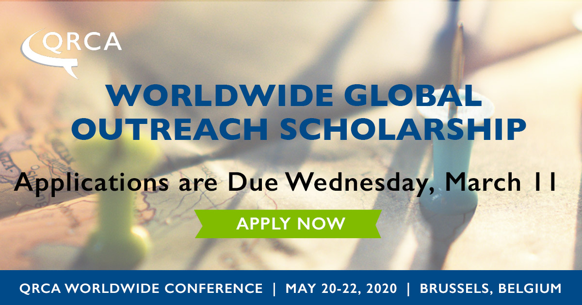 qrca's tweet photo. Deadline EXTENDED! We have extended the deadline for #WWQual Global Outreach Scholarships to 3/11! Don't delay, submit yours today!https://t.co/ubQYqiwwYE https://t.co/Quc81zp3Fv