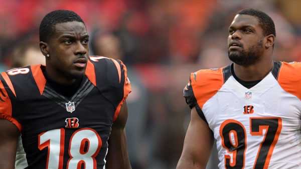 HardcoreBengals's tweet photo. A feel good story of the 2022 season, the Hardcore Bengals decided to retain 35 year old Bengal vets A.J. Green and Geno Atkins in hope of giving them a ring to end their tenure with the club. In their final seasons, they finally have them. 

Thank you A.J. and Geno 💍
#WhoDey https://t.co/tzaNIMzKPb