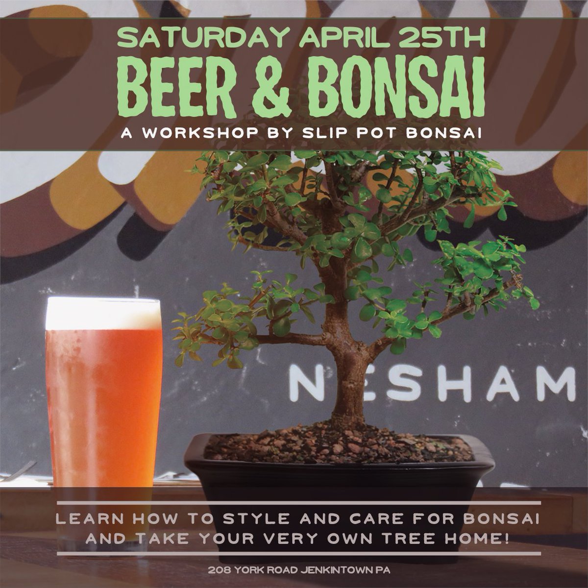 BoroughBrew's tweet image. BEER &amp;amp; BONSAI comes to The Brewhouse! Workshop participants receive a healthy pre-bonsai tree, ceramic pot, soil and substrate, wire, and instruction to style and care for their very own bonsai tree! 🍺⁠
⁠
Visit bit.ly/brewhousebonsai for tickets and info!