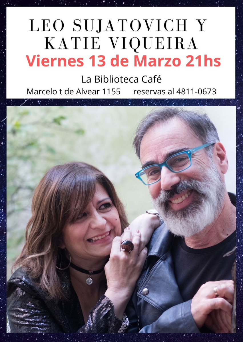 Los esperamos junto a Katie Viqueira el Viernes 13 de Marzo en La Biblioteca Cafe!
