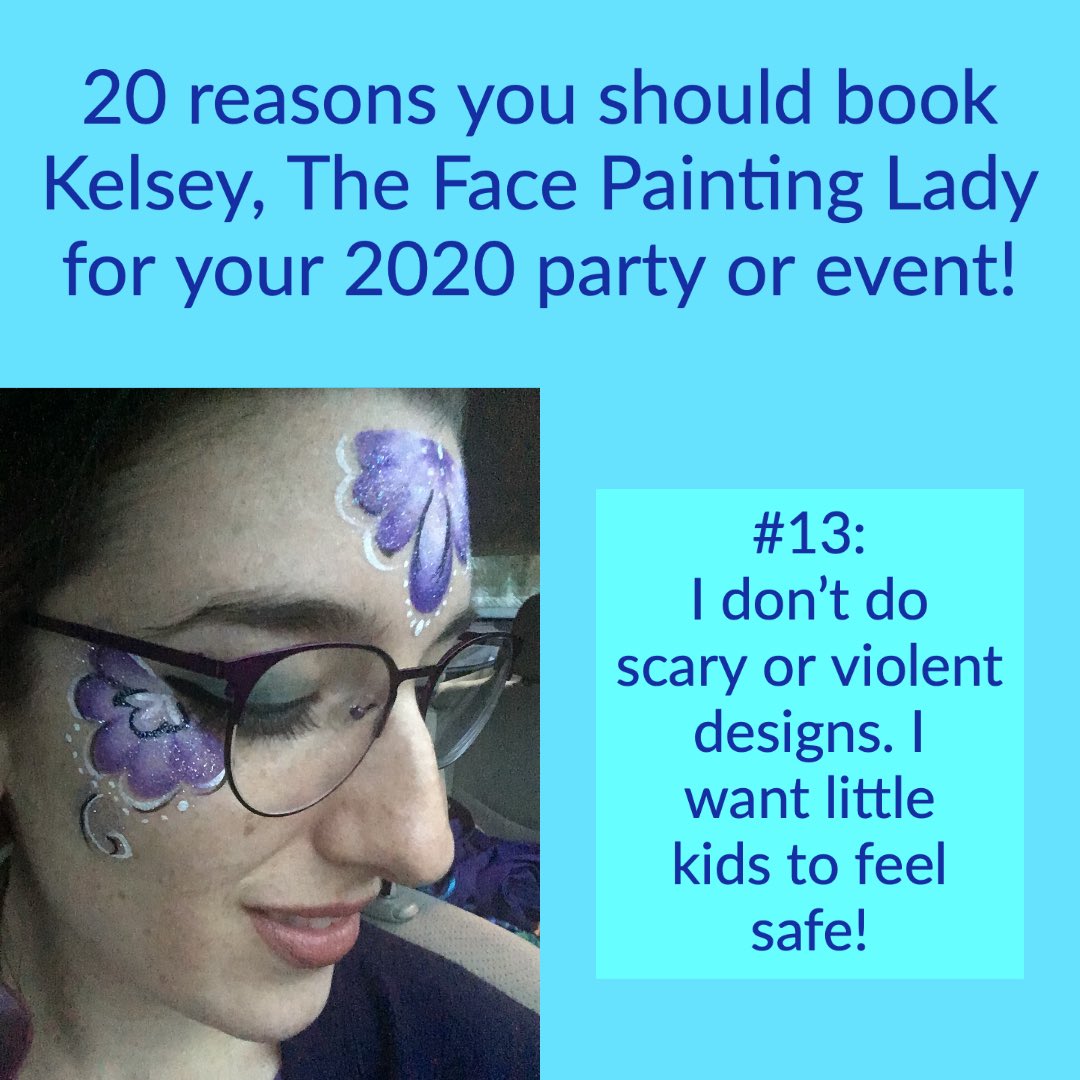 SwirlyFaces's tweet photo. I avoid doing designs with blood or anything too creepy. I want younger children to feel comfortable! https://t.co/2SQiYtsVZU