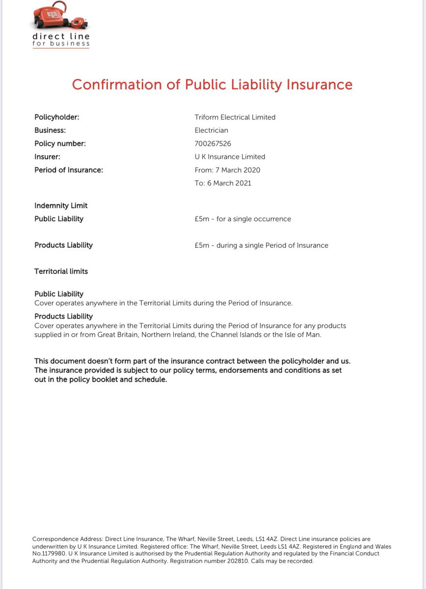 triformelectric's tweet photo. Liability insurance renewal 🗓 https://t.co/S5wxtWDomE