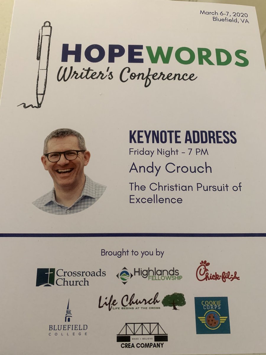AllenJessee1's tweet image. Great weekend at Bluefield participating in the HOPE WORDS Writer’s Conference!!