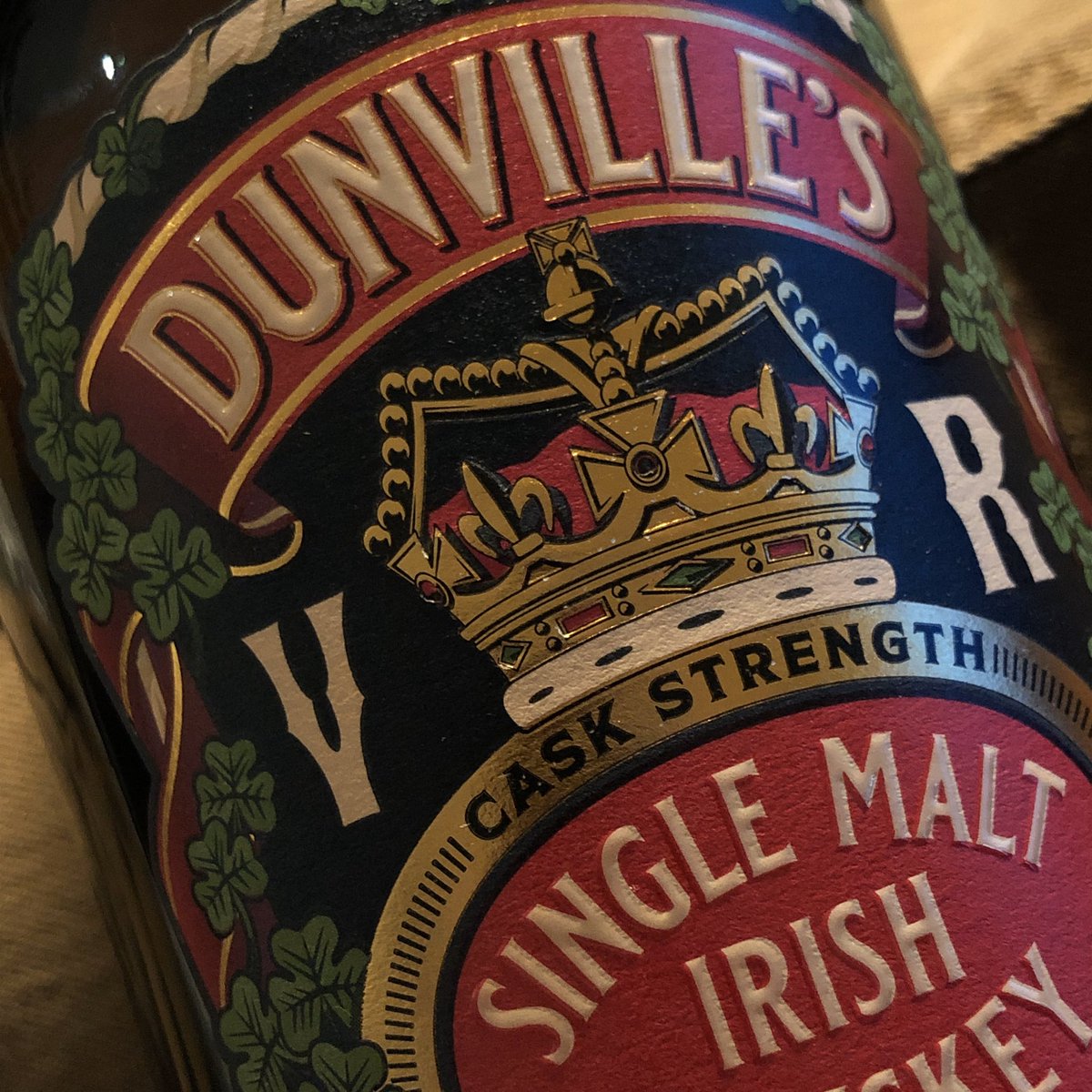 MarkThompDesign's tweet photo. Label design facelift for the original #Belfast giant - the new cask strength black rose edition from @DunvilleWhiskey https://t.co/irLKVZ75E2