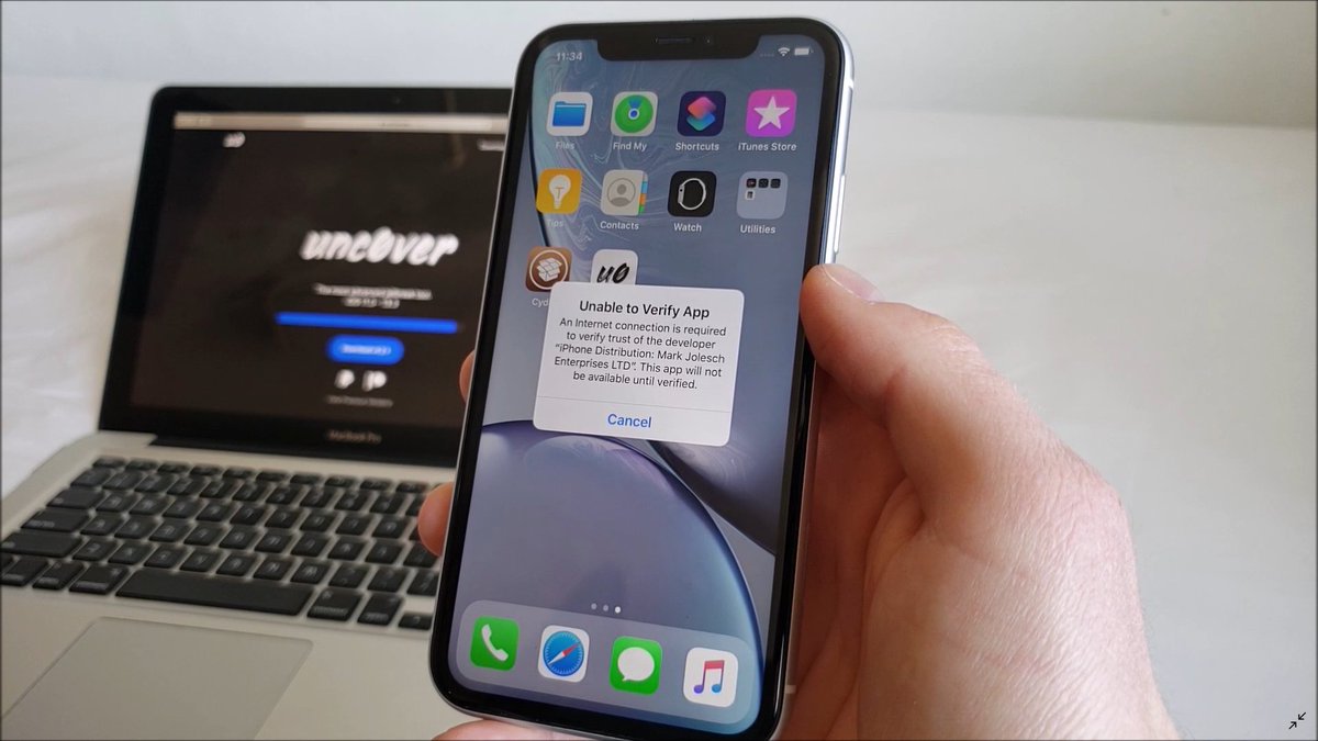 HoltsiPhoneHelp's tweet photo. Here's a fix to the "Unable to Verify App" if attempting to open the @unc0verTeam jailbreak app.
https://t.co/sEfTexdRMH

#unc0ver #jailbreak #unabletoverifyapp #unc0verjailbreak https://t.co/mkwDqjkSrc