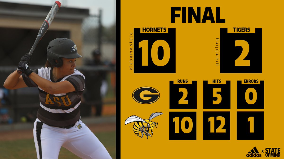 BamaStateSB's tweet photo. Starting the weekend off RIGHT!!
Hornets run-rule Grambling in the HBCU Classic opener!
#STATEofMind https://t.co/S041PqSS9o