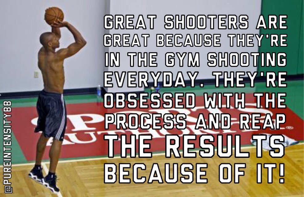 Great shooters are great because they're in the gym shooting EVERYDAY. They're obsessed with the process and reap the results because of it!