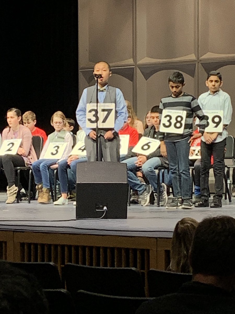 LutzClass's tweet image. Danny spells his first word at the state spelling bee in Madison - functionary. He spelled it correctly! #rockonwestwood #wdppride