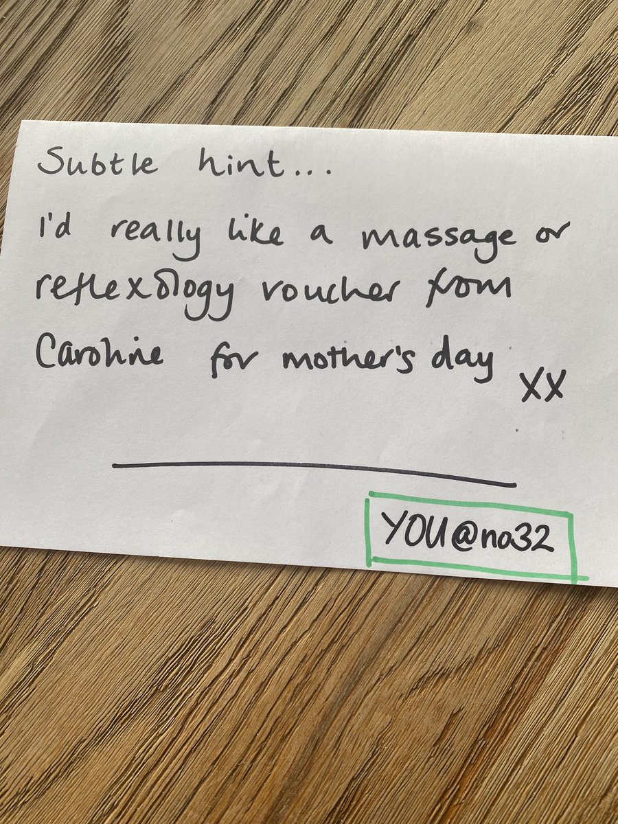 Feel free to print and leave lying around 😜 #subtlehint #MothersDaygifts #associationofreflexologists #abingdon #oxfordshire #reflexologist
